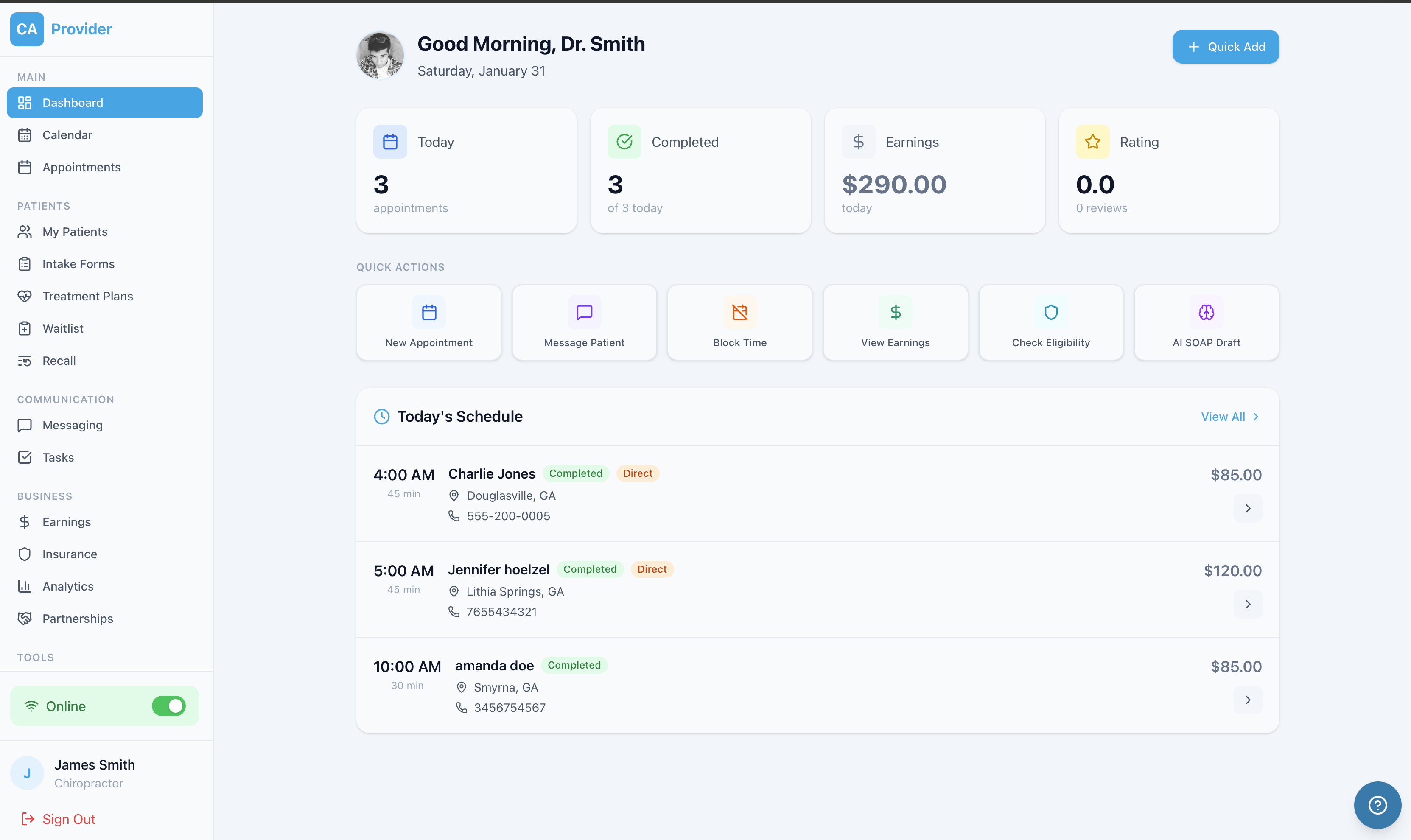 ChiroAdjust — Mobile Chiropractic Platform
